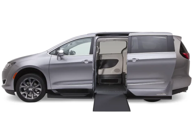 Wheelchair accessible minicab with ramp from the New Century Cars fleet